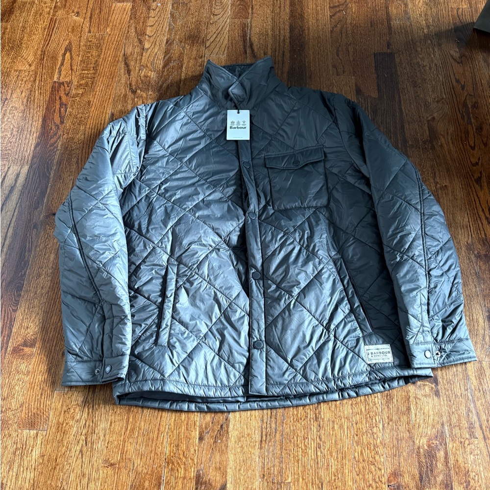 BARBOUR Mens grey Quilted Summer Shirt Jacket xxl new